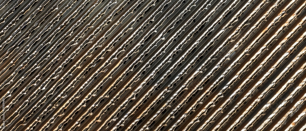 Panoramic close-up, high detail scan of diagonal knurled metal texture, Generative AI Panoramic close-up, high detail scan of diagonal knurled metal texture, Generative AI