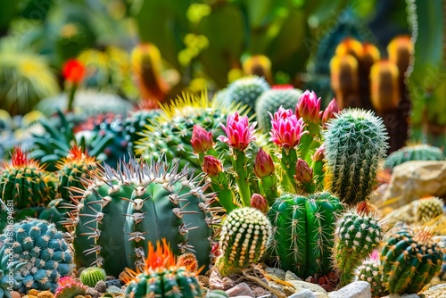 Cactus plants in a garden. photo