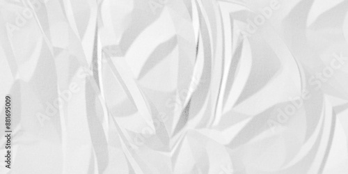 White crumpled cover old paper wrapping crinkled light cardboard overlay texture background. surface retro wrinkled empty sheet paper creased.	
