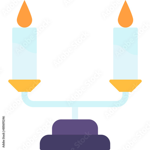 Vector Icon Candle, Esoteric, Fire, Magic, Fortune Teller