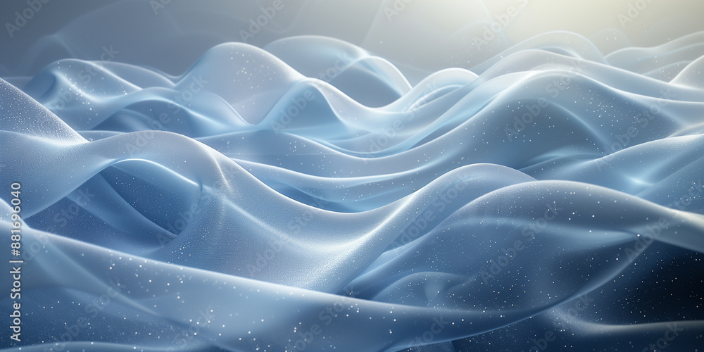Fototapeta premium delicate blue translucent flowing waves and light reflections creating a serene and tranquil atmosphere