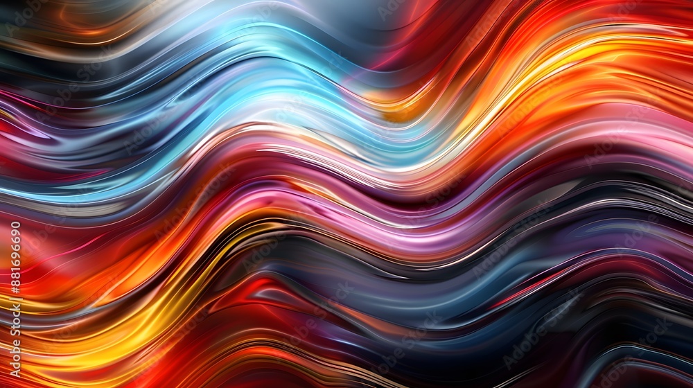 This abstract image showcases a vibrant combination of wavy lines in a spectrum of colors, creating a dynamic and fluid visual texture that's perfect for a variety of design projects. This abstract image showcases a vibrant combination of wavy lines in a spectrum of colors, creating a dynamic and fluid visual texture that's perfect for a variety of design projects.