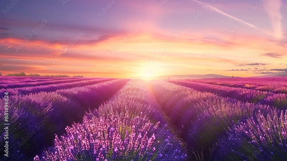 Fototapeta premium Lavender Field Sunset