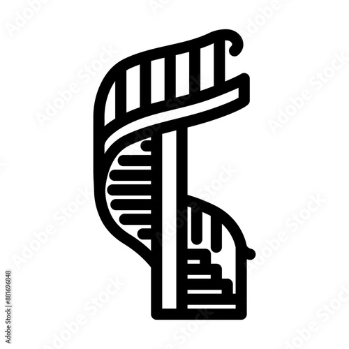 spiral staircase progress line icon vector. spiral staircase progress sign. isolated contour symbol black illustration