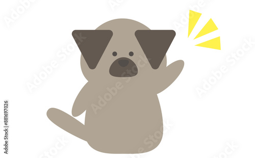 何かを発見した犬