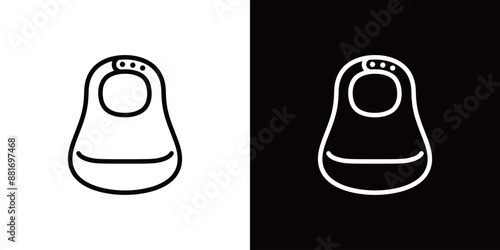 ベビー用エプロンのシンプルな線画アイコン