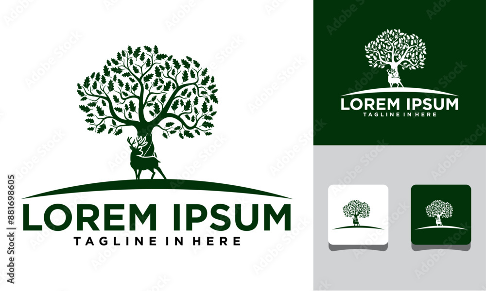 Obraz premium deer camp logo icon