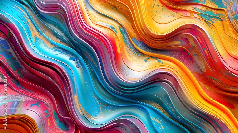 This abstract image showcases a vibrant combination of wavy lines in a spectrum of colors, creating a dynamic and fluid visual texture that's perfect for a variety of design projects. This abstract image showcases a vibrant combination of wavy lines in a spectrum of colors, creating a dynamic and fluid visual texture that's perfect for a variety of design projects.