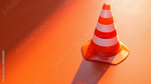 Traffic cones and under construction warning sign,traffic cone 3d rendering on yellow background,Roadsafety and prevention of accidents during road construction,Vector cartoon warning sign. photo