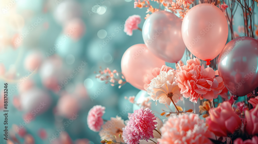Pastel backdrop with balloons, arrangements. Photo-wall decoration for breast cancer awareness, celebrate, anniversary, wedding, birthday, valentine. Beautiful decorative celebration concept Pastel backdrop with balloons, arrangements. Photo-wall decoration for breast cancer awareness, celebrate, anniversary, wedding, birthday, valentine. Beautiful decorative celebration concept