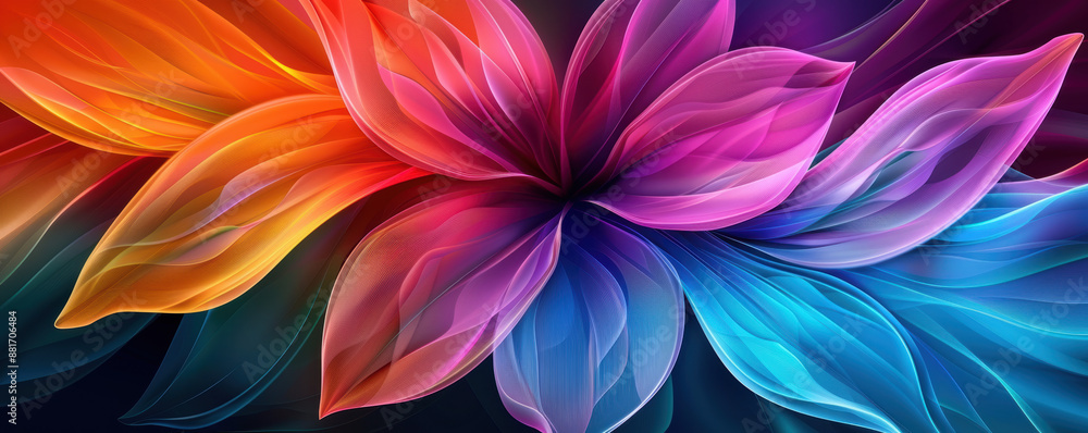 A colorful flower with a blue stem A colorful flower with a blue stem