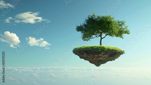 Floating Island with a Tree