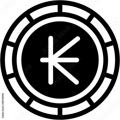 Vector Icon Kip, Laos, Currency, Coin, Money