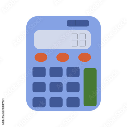 Calculator isolated drawing. Vector school supplies.