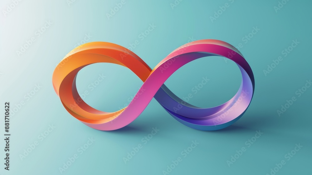 Endless infinity sign icon in cartoon minimal style. 3d vector illustration. Endless infinity sign icon in cartoon minimal style. 3d vector illustration.