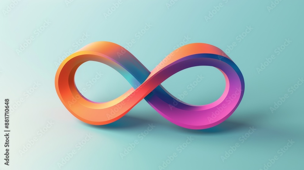 Endless infinity sign icon in cartoon minimal style. 3d vector illustration. Endless infinity sign icon in cartoon minimal style. 3d vector illustration.