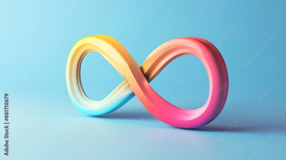 Endless infinity sign icon in cartoon minimal style. 3d vector illustration. Endless infinity sign icon in cartoon minimal style. 3d vector illustration.