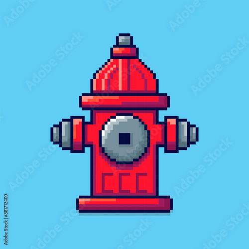 Pixel art fire hydrant game asset design