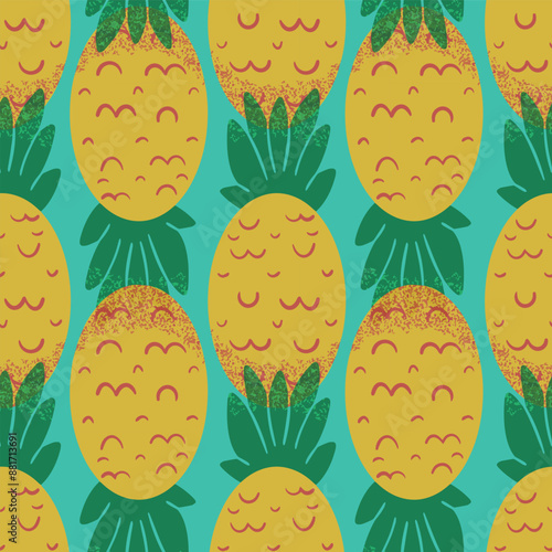 Tropical pineapple summer vector pattern design