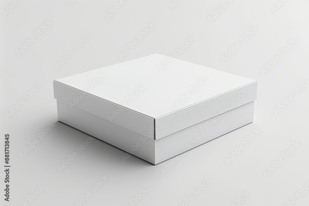 Blank White Box Mockup on Isolated White Background created with Generative AI Blank White Box Mockup on Isolated White Background created with Generative AI