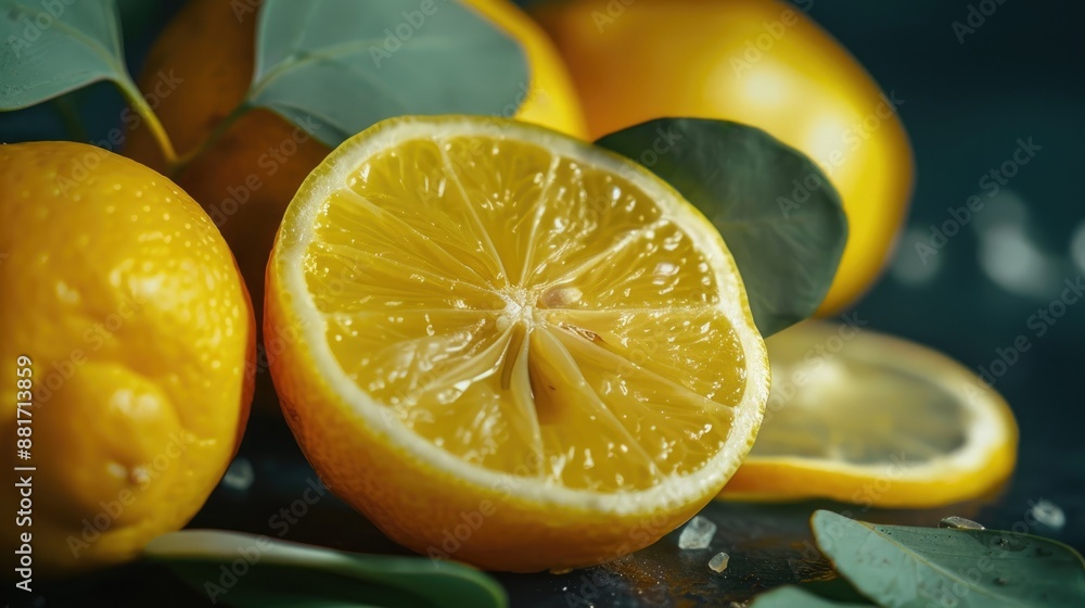 Aromatic blend of lemons citrus fruits and eucalyptus Aromatic blend of lemons citrus fruits and eucalyptus
