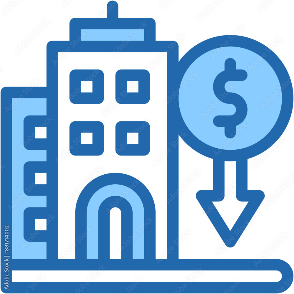 Vector Icon Company, Business And Finance, Dollar, Down, Economic Crises Vector Icon Company, Business And Finance, Dollar, Down, Economic Crises