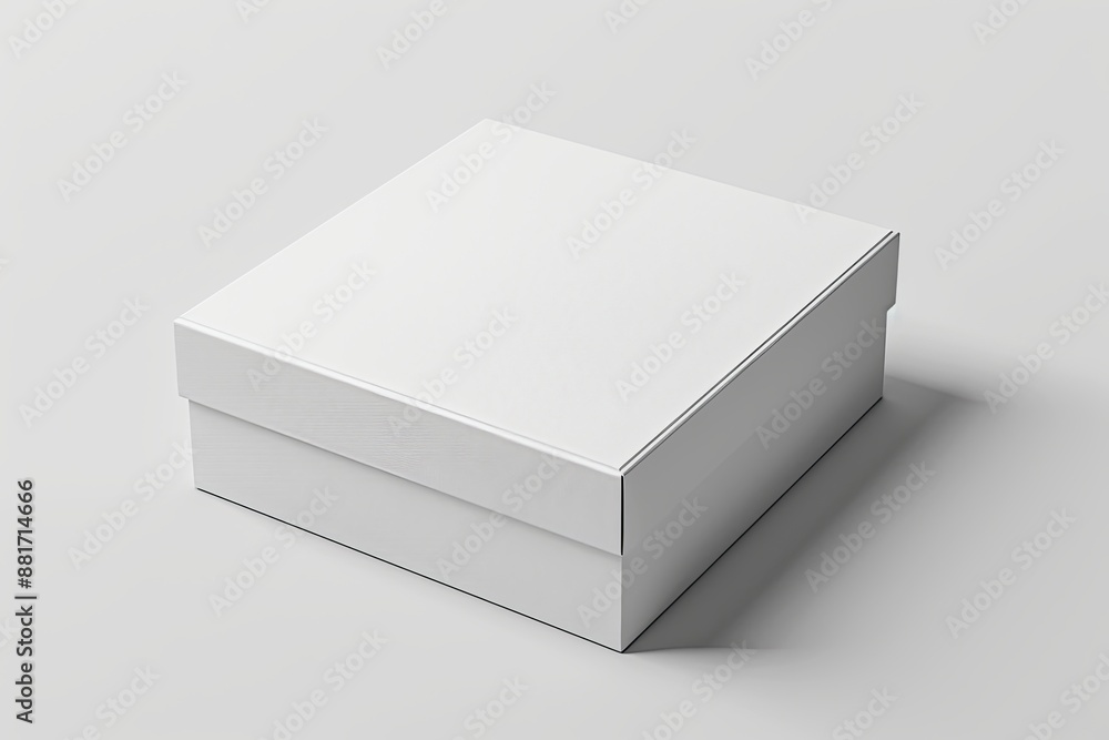 Blank White Box Mockup on Isolated White Background created with Generative AI Blank White Box Mockup on Isolated White Background created with Generative AI