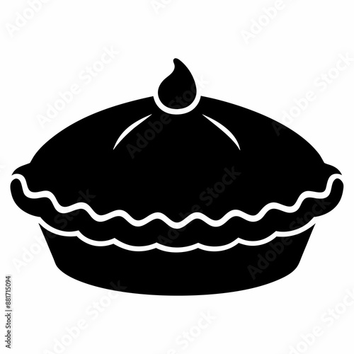 Pie vector illustration, pie vector art, pie silhouette, hand drawn vector illustration of a cake cartoon vector icon