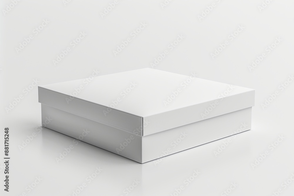 Blank White Box Mockup on Isolated White Background created with Generative AI Blank White Box Mockup on Isolated White Background created with Generative AI