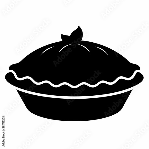 Pie vector illustration, pie vector art, pie silhouette, hand drawn vector illustration of a cake cartoon vector icon