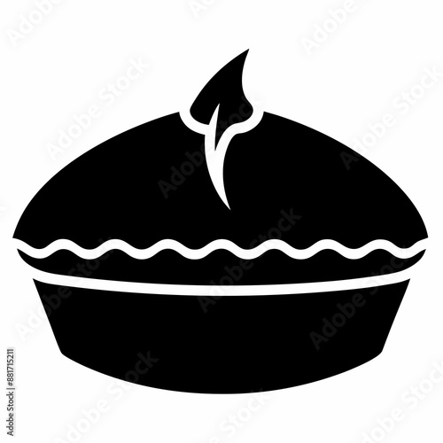 Pie vector illustration, pie vector art, pie silhouette, hand drawn vector illustration of a cake cartoon vector icon