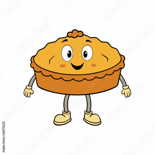 Pie vector illustration, pie vector art, pie silhouette, hand drawn vector illustration of a cake cartoon vector icon