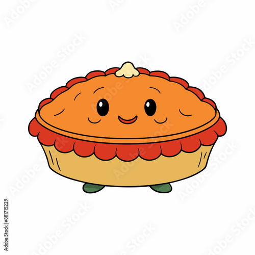 Pie vector illustration, pie vector art, pie silhouette, hand drawn vector illustration of a cake cartoon vector icon