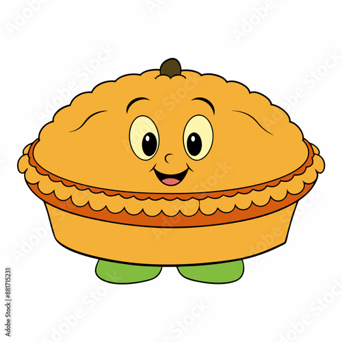Pie vector illustration, pie vector art, pie silhouette, hand drawn vector illustration of a cake cartoon vector icon