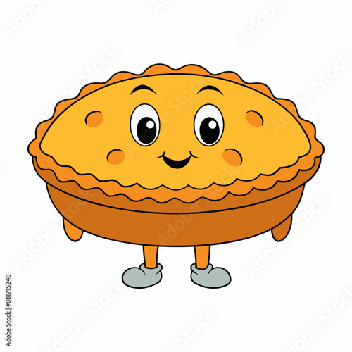 Pie vector illustration, pie vector art, pie silhouette, hand drawn vector illustration of a cake cartoon vector icon