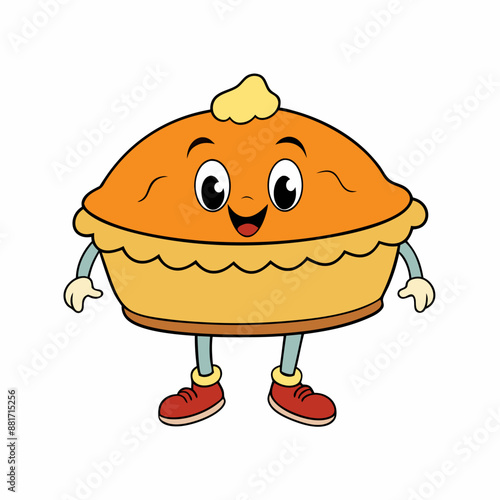 Pie vector illustration, pie vector art, pie silhouette, hand drawn vector illustration of a cake cartoon vector icon