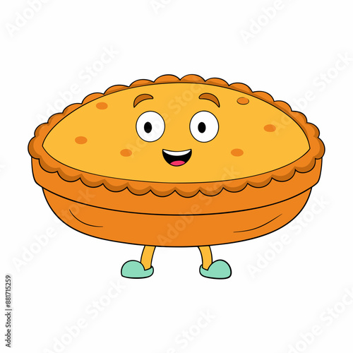 Pie vector illustration, pie vector art, pie silhouette, hand drawn vector illustration of a cake cartoon vector icon