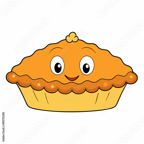 Pie vector illustration, pie vector art, pie silhouette, hand drawn vector illustration of a cake cartoon vector icon