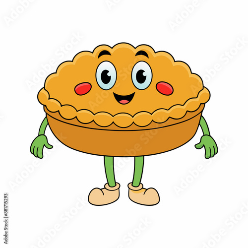 Pie vector illustration, pie vector art, pie silhouette, hand drawn vector illustration of a cake cartoon vector icon