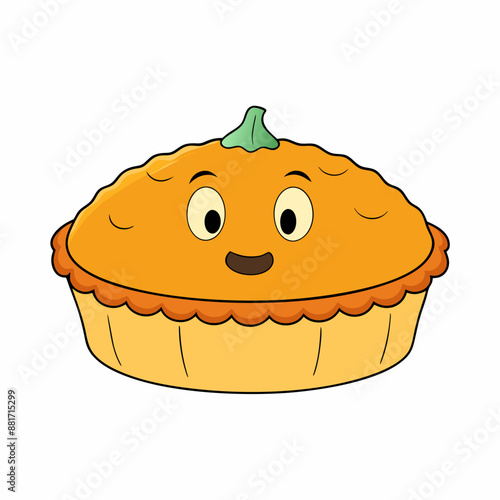 Pie vector illustration, pie vector art, pie silhouette, hand drawn vector illustration of a cake cartoon vector icon