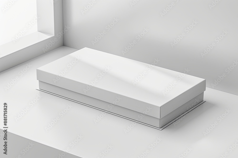 Blank White Box Mockup on Isolated White Background created with Generative AI Blank White Box Mockup on Isolated White Background created with Generative AI