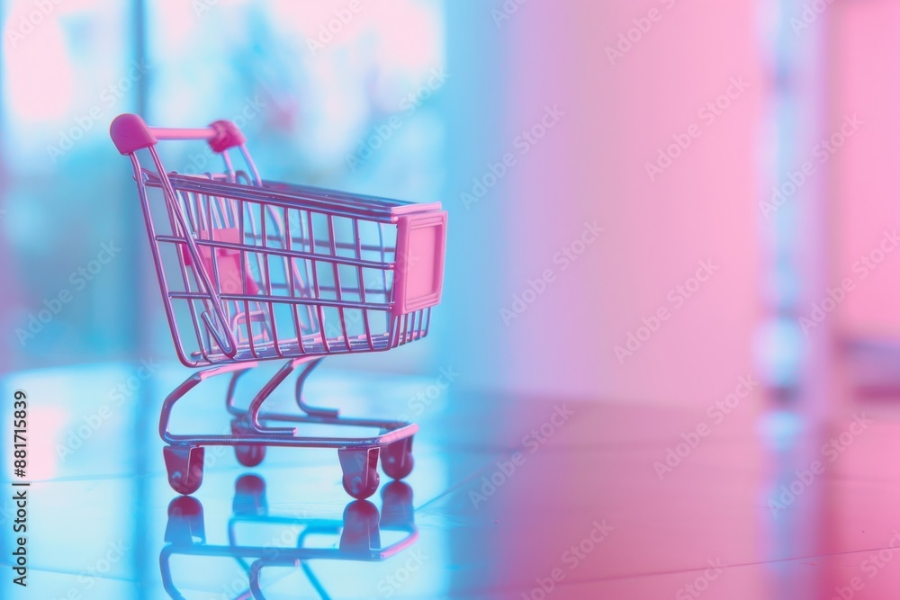 empty Small miniature shopping cart empty Small miniature shopping cart