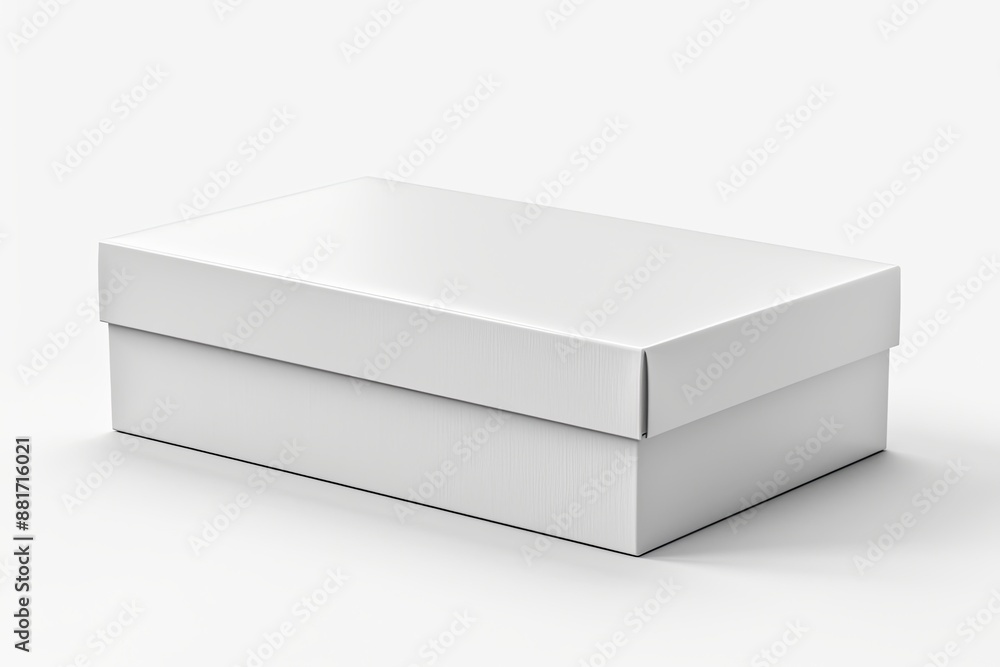 Blank White Box Mockup on Isolated White Background created with Generative AI Blank White Box Mockup on Isolated White Background created with Generative AI