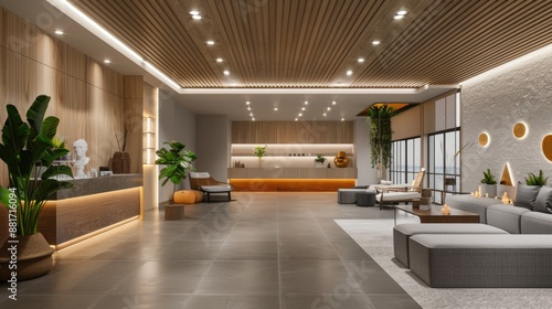 Wallpaper Mural Wellness center interior at hotel with reception area Torontodigital.ca