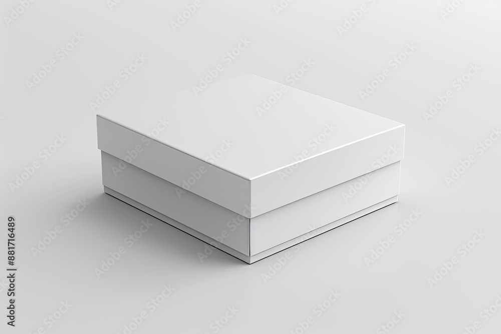 Blank White Box Mockup on Isolated White Background created with Generative AI Blank White Box Mockup on Isolated White Background created with Generative AI