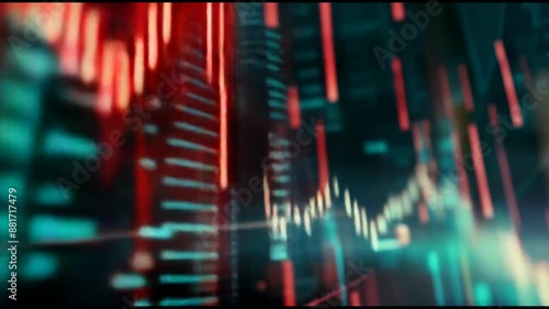 Stock market fluctuations abstract concept with statistical data, prices falling, stock market crash, crisis, and inflation rate..