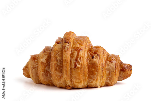 Croissant isolated on white background. Freshly baked croissant. 