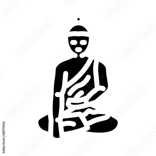 buddha siddhartha gautama glyph icon vector. buddha siddhartha gautama sign. isolated symbol illustration