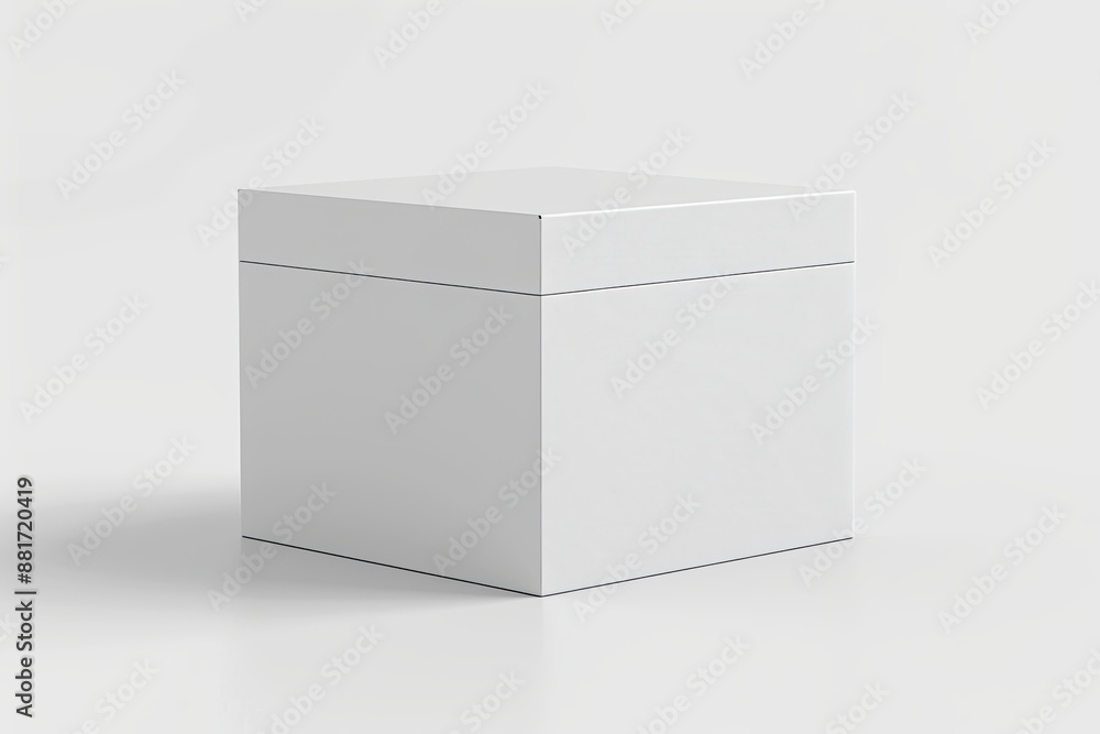 Blank White Box Mockup on Isolated White Background created with Generative AI Blank White Box Mockup on Isolated White Background created with Generative AI