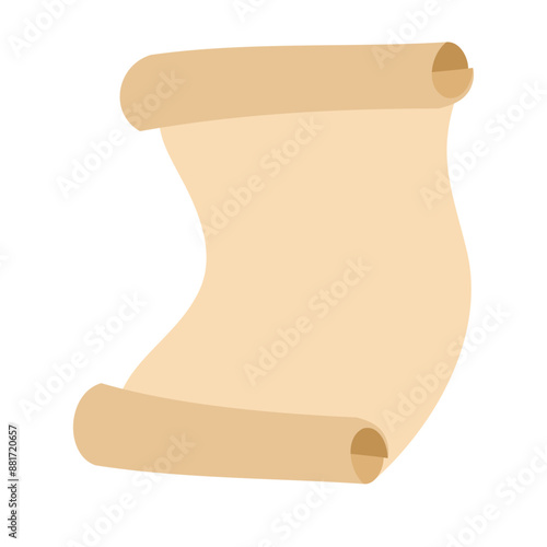 広げた羊皮紙の巻物。フラットなベクターイラスト。
Unfolded parchment scroll. Flat vector illustration.